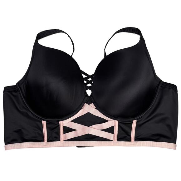 Torrid XO Plunge Push Up Shine Longline Straight Back Bra Size 44D - Picture 2 of 4